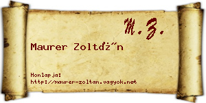 Maurer Zoltán névjegykártya